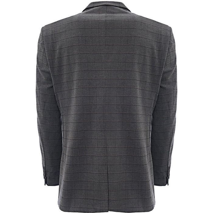 Bando Mens Slim Fit Suit Jacket in Grey Check