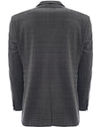 Bando Mens Slim Fit Suit Jacket in Grey Check