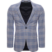 Bando Men's Blue Check Slim Suit Jacket