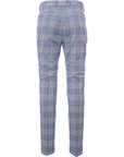 Bando Men's Navy Check Slim Suit Trousers