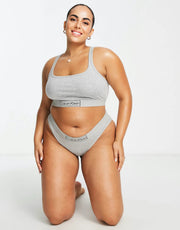 Calvin Klein Plus Size Reimagined Heritage Unlined Bralette in Grey