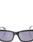 Moschino Womens Rectangle Stud Sunglasses in Black