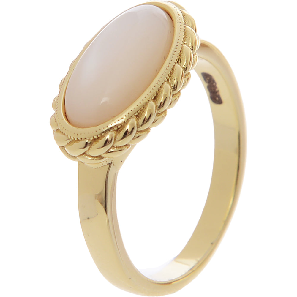 Serge Denimes Mens Gold Pearl Rope Ring