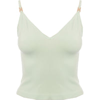 Morgan Womens Green Cami Strap Knitted Top