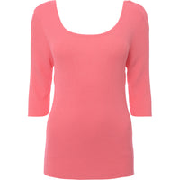 Morgan Womens Coral Open Back Detail Knitted Top