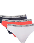 Ellesse Womens Multi Red Navy White 3-Pack Tangas