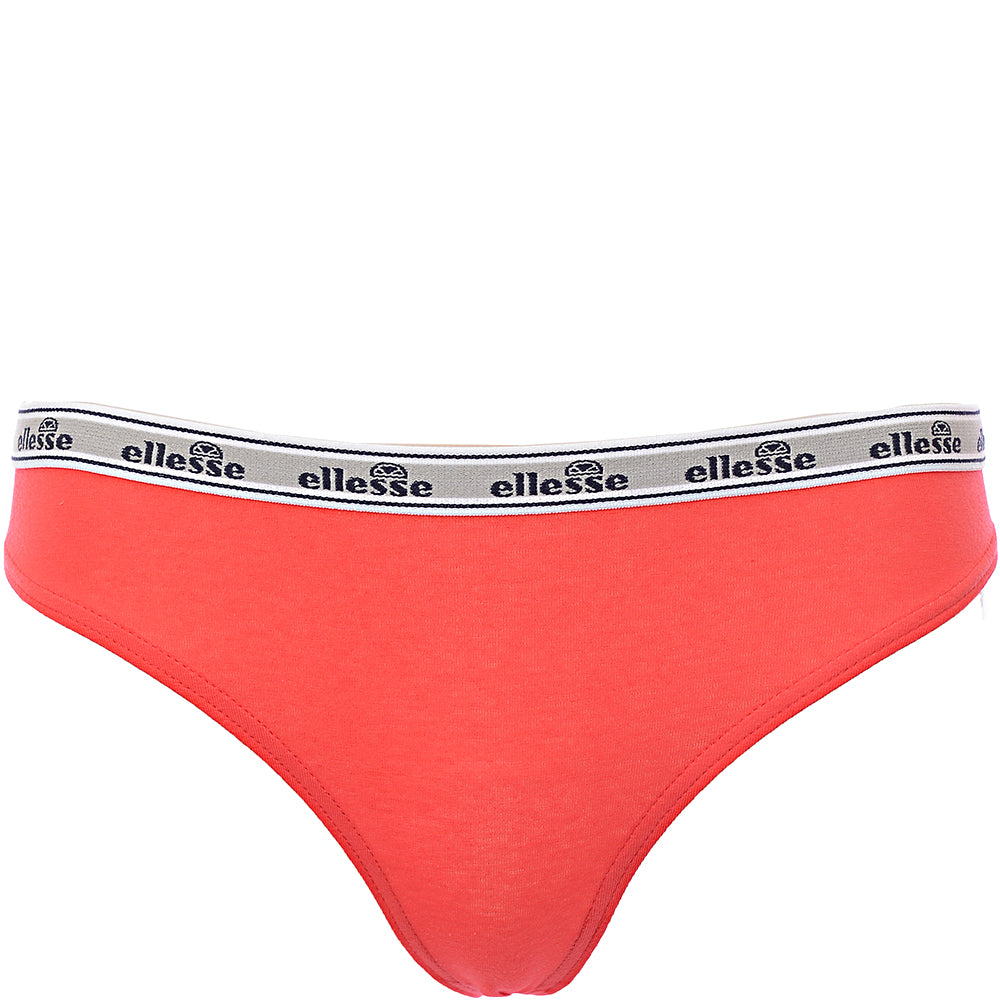 Ellesse Womens Multi Red Navy White 3-Pack Tangas