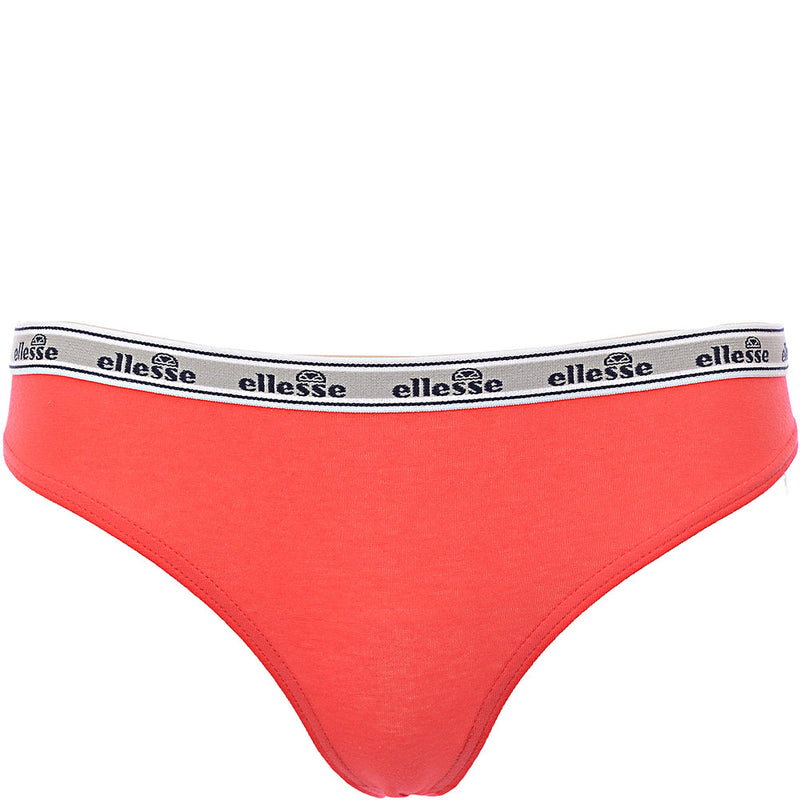 Ellesse Womens Multi Red Navy White 3-Pack Tangas