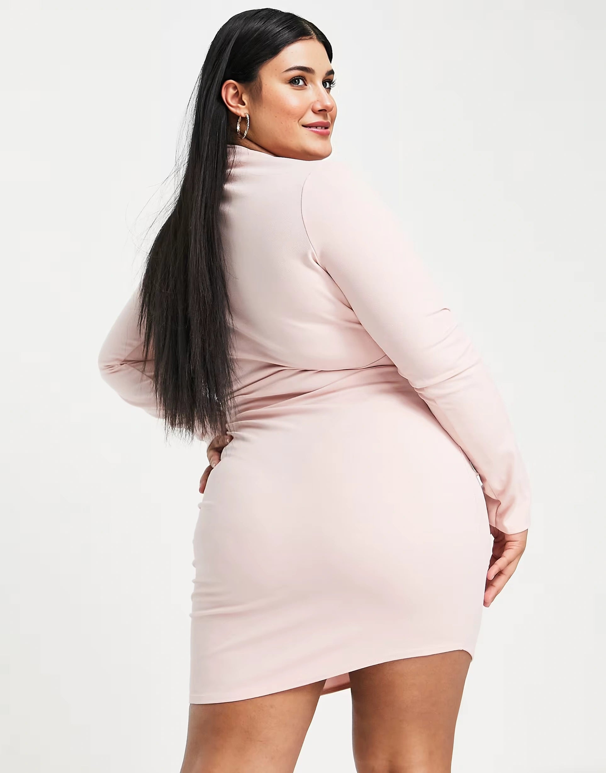 In The Style Plus Womens Blazer Dress With Sash Detail In Pink