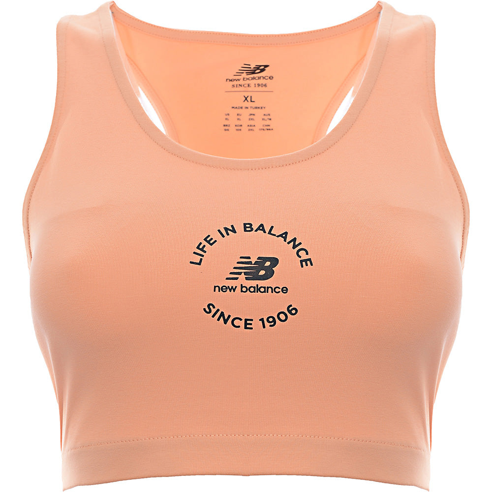 New Balance Womens Life in Balance Bralette in Dusty Coral