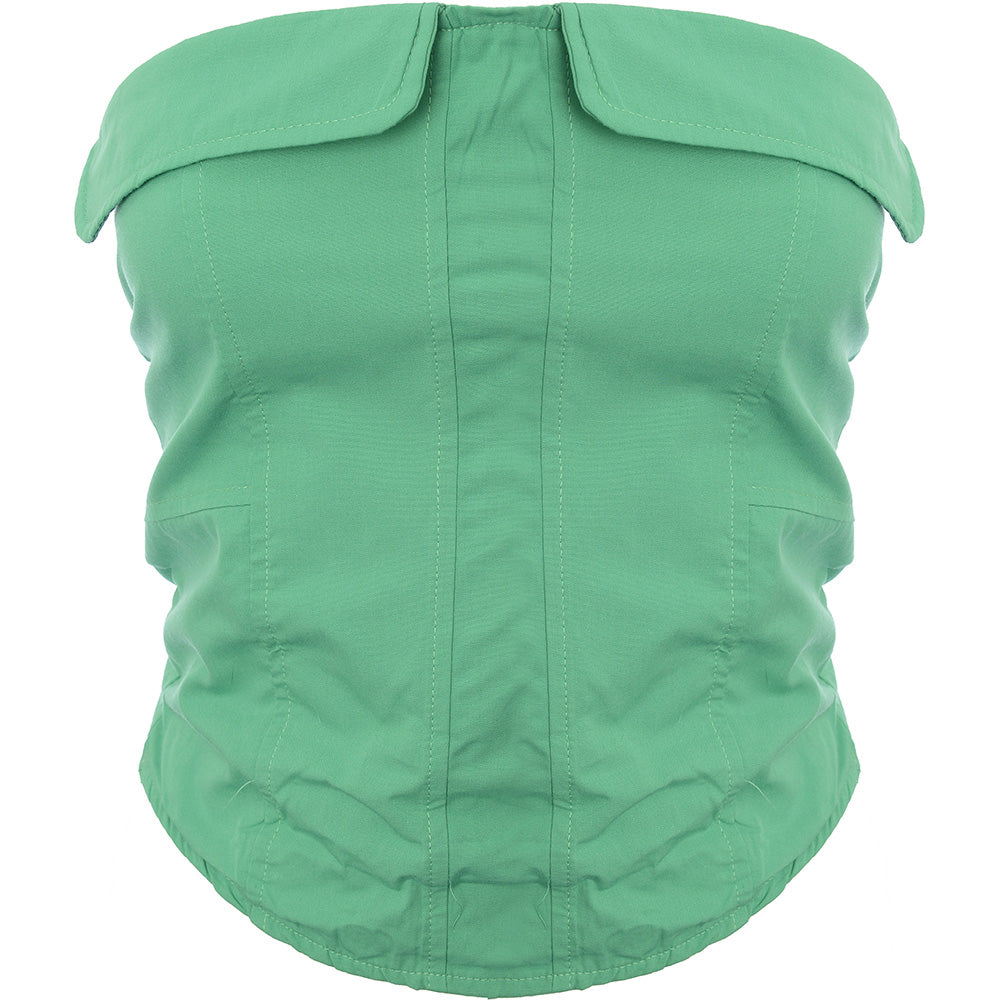 Fashionkilla Womens Green Utility Corset Top Co-Ord