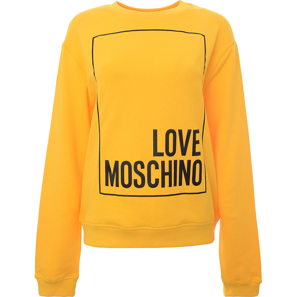 Love Moschino Womens Yellow Box Logo Sweatshirt