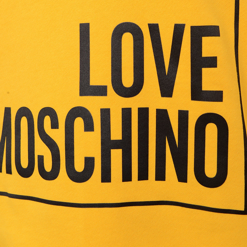 Love Moschino Womens Yellow Box Logo Sweatshirt