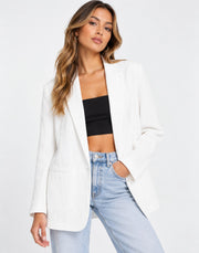 Urban Revivo Womens Relaxed Blazer In White