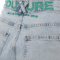The Couture Club Womens Denim Logo Shorts