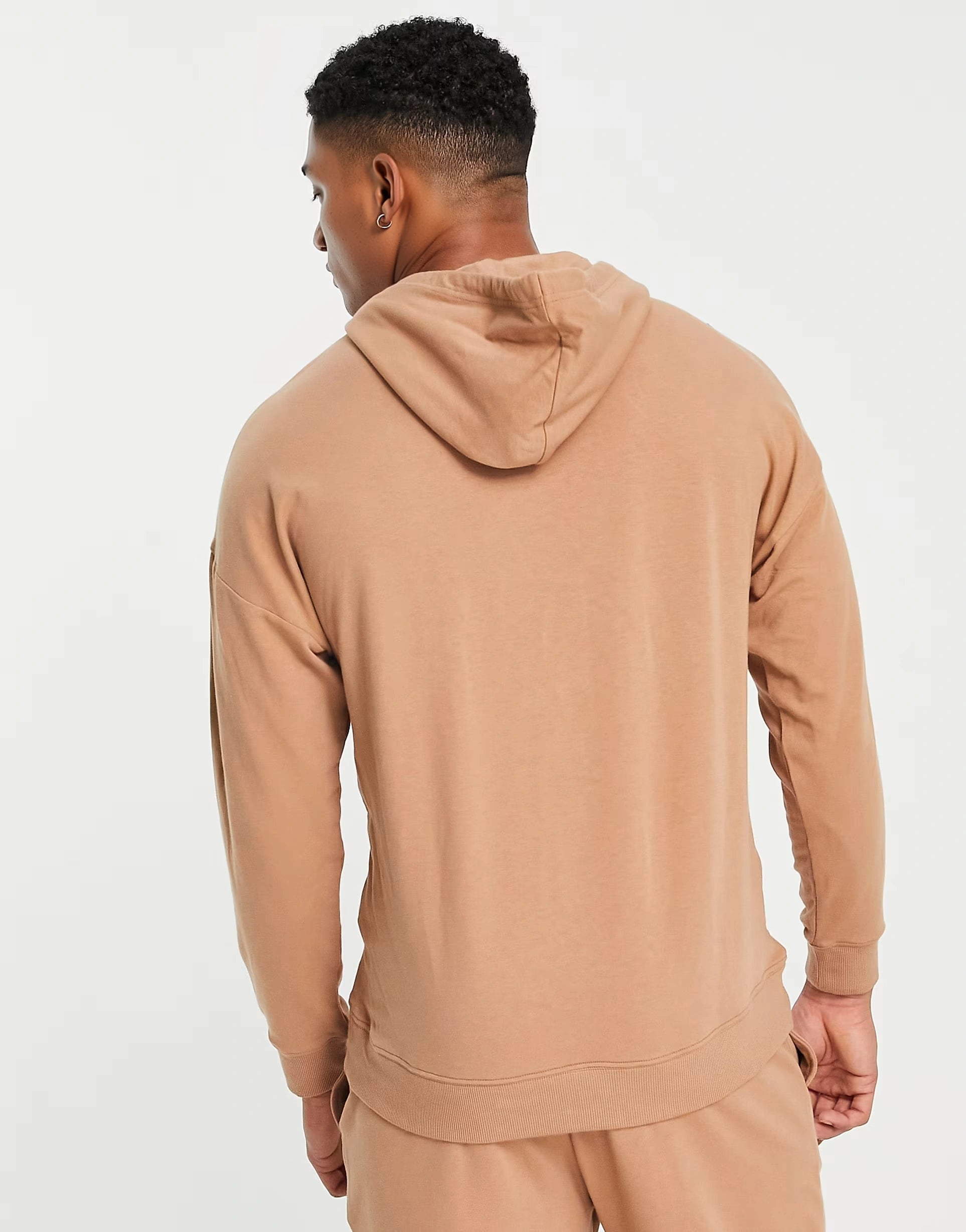 Calvin Klein Co-Ord Tonal Logo Lounge Hoodie in Camel