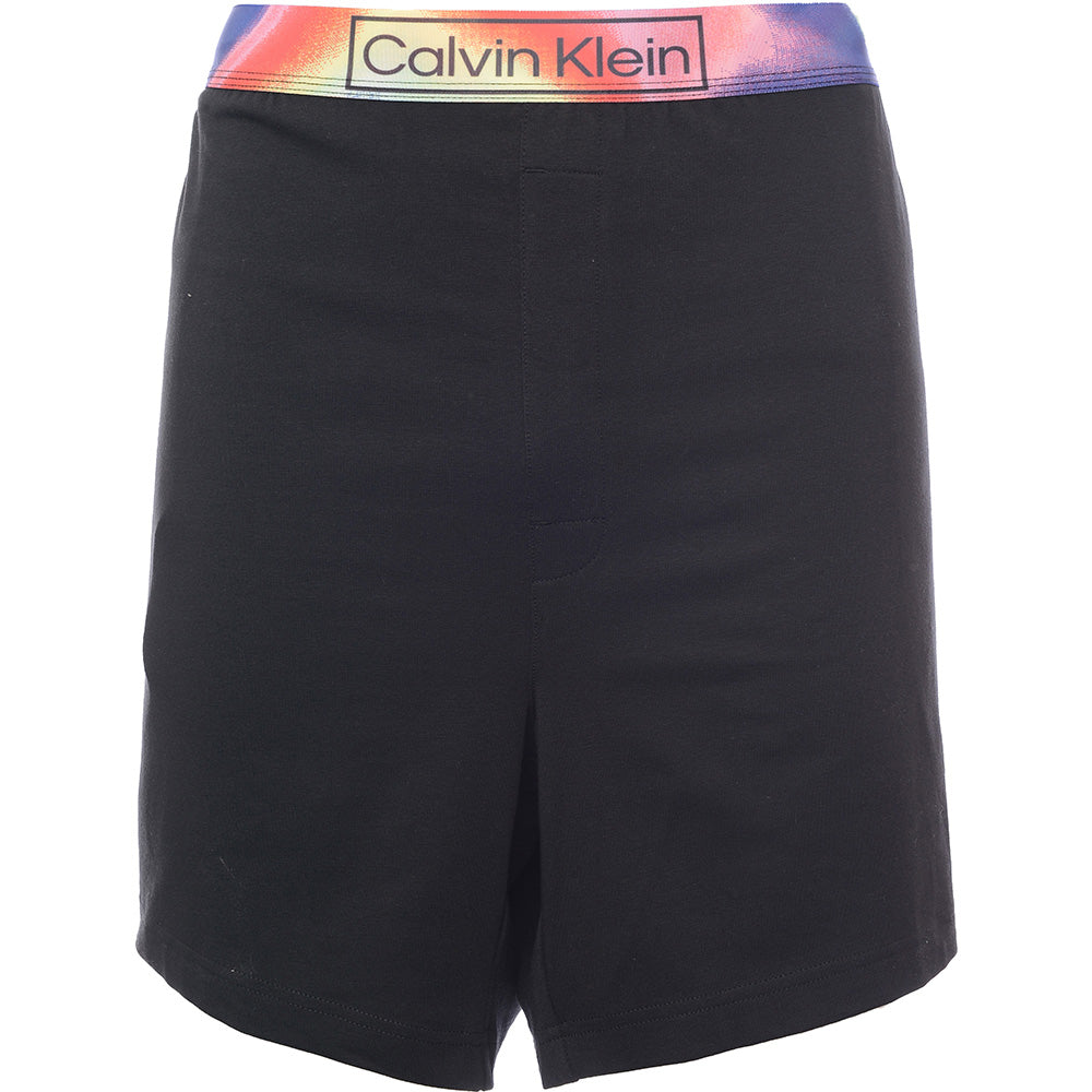 Calvin Klein Men's Black Big & Tall Pride Sleep Shorts With Contrast Waistband