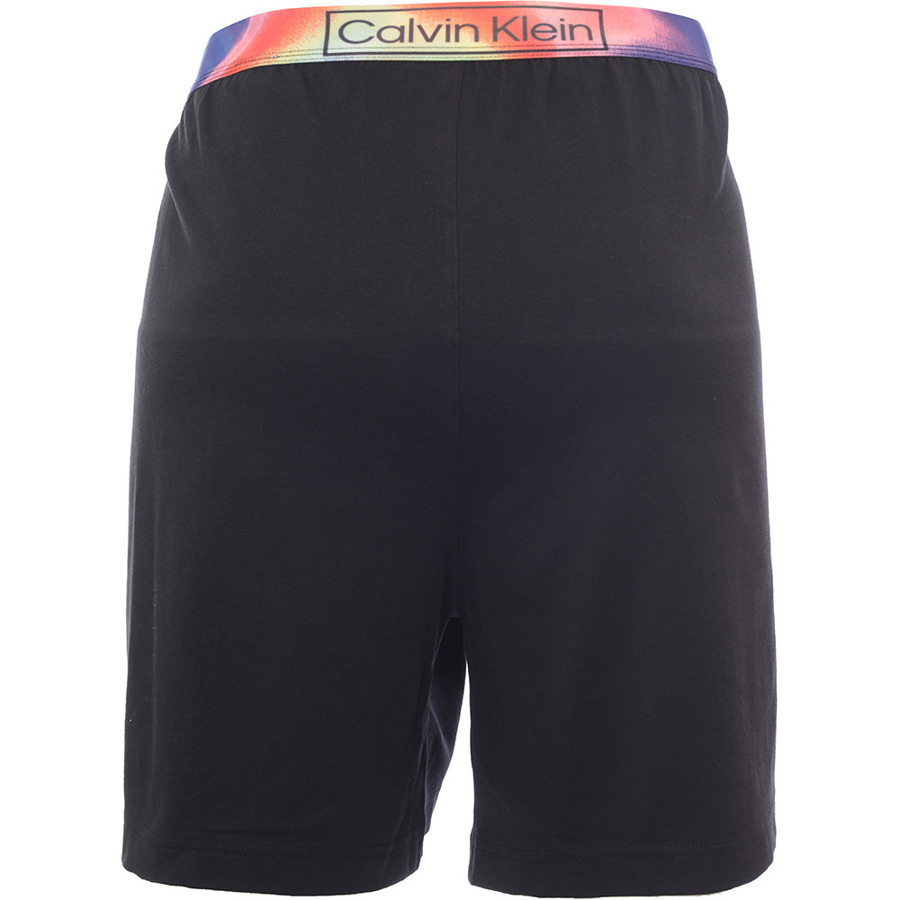 Calvin Klein Men's Black Big & Tall Pride Sleep Shorts With Contrast Waistband