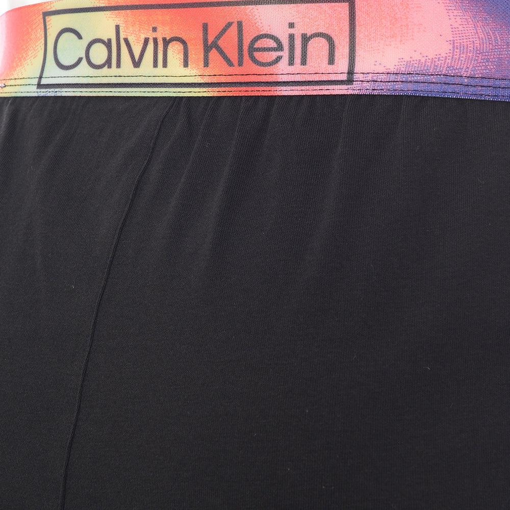 Calvin Klein Men's Black Big & Tall Pride Sleep Shorts With Contrast Waistband