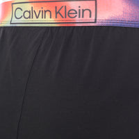 Calvin Klein Men's Black Big & Tall Pride Sleep Shorts With Contrast Waistband