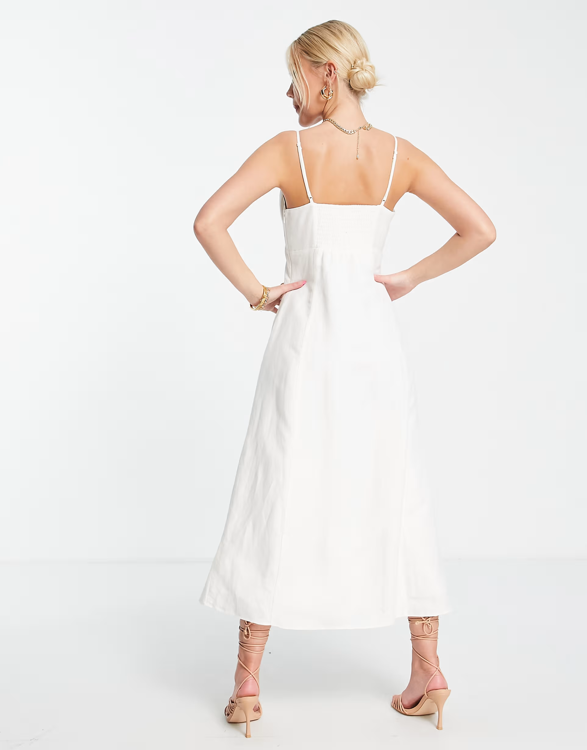 Forever New Womens Strappy Midi Dress In White