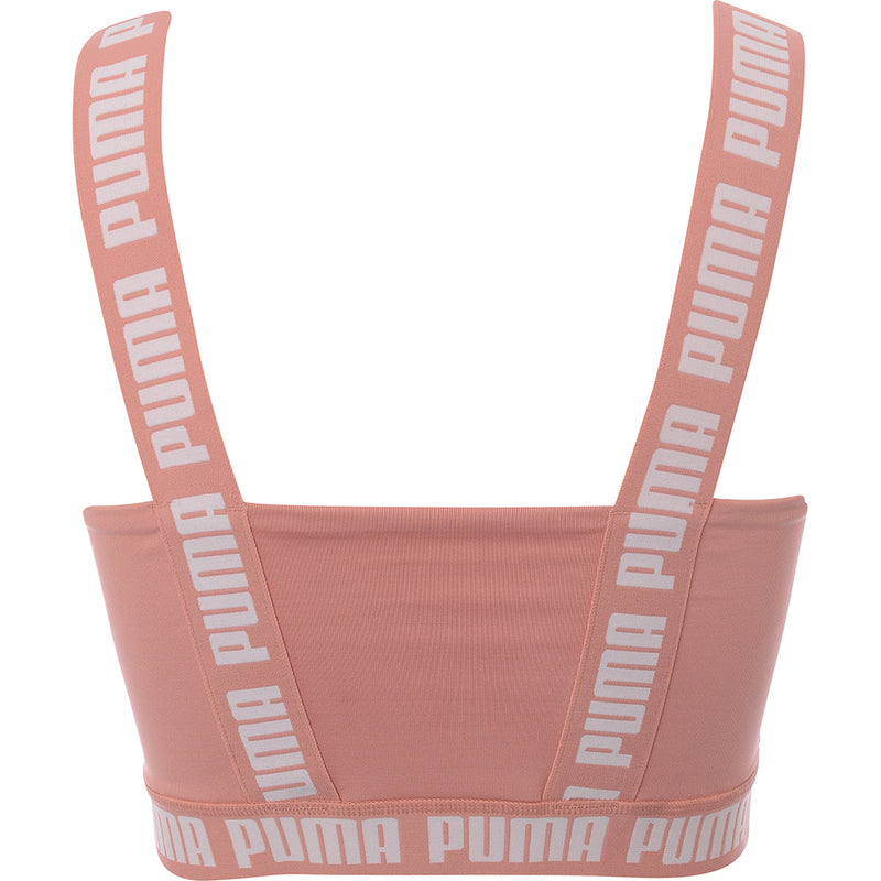 Womens Puma Pink Training Strong Square Neck Crop Top