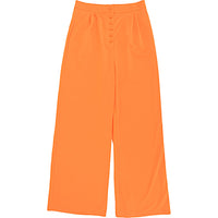 Extro & Vert Womens Button-Up Super Wide Leg Trousers in Orange