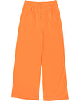 Extro & Vert Womens Button-Up Super Wide Leg Trousers in Orange