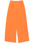 Extro & Vert Womens Button-Up Super Wide Leg Trousers in Orange