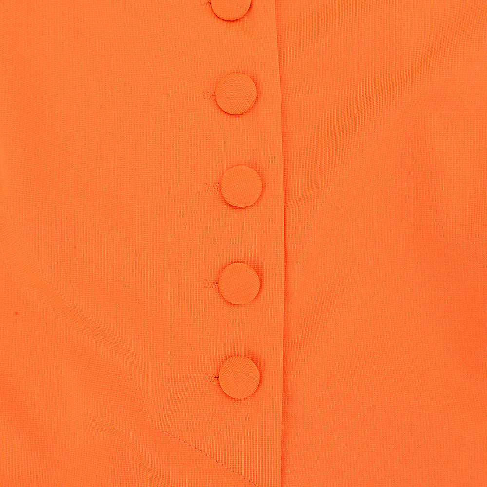 Extro & Vert Womens Button-Up Super Wide Leg Trousers in Orange