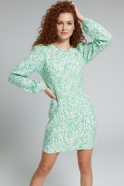 Envii Womens Fitted Mini Dress in Green Zebra Print