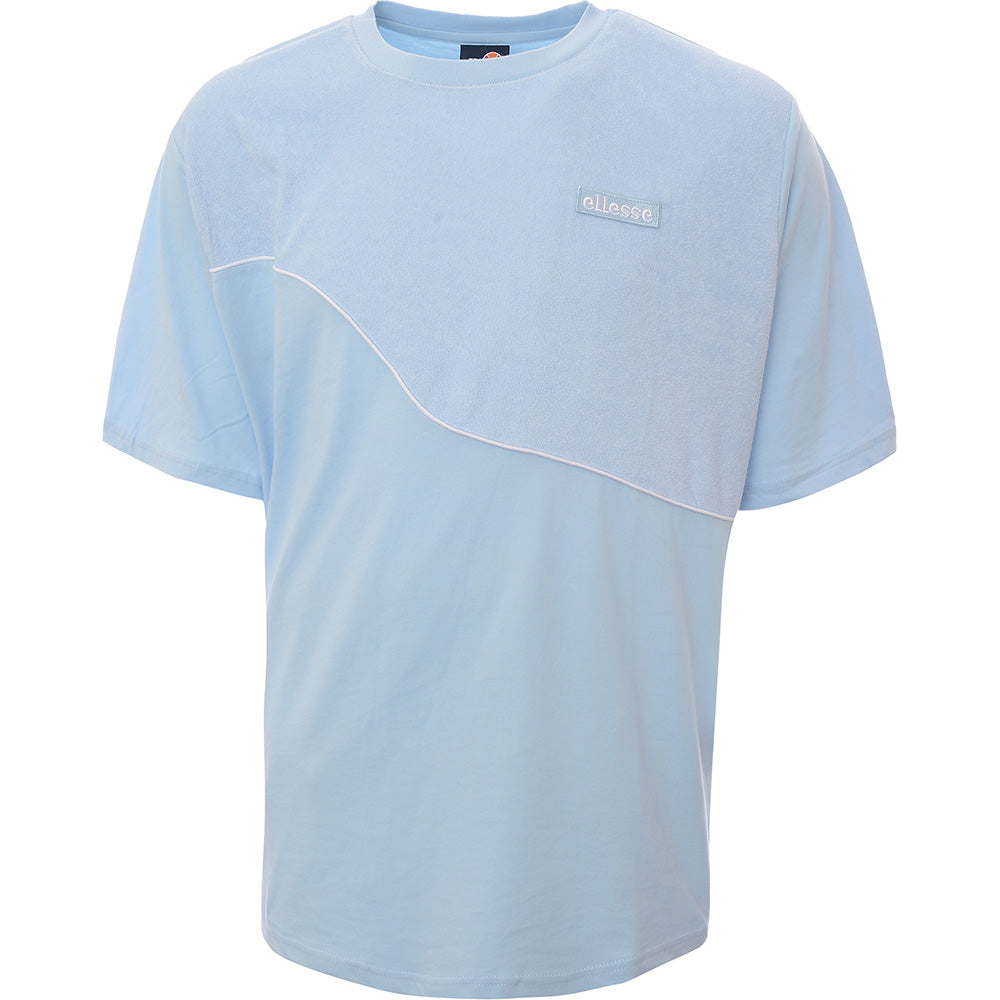 ellesse Mens Nylon Blocked T-Shirt with Logo in Blue