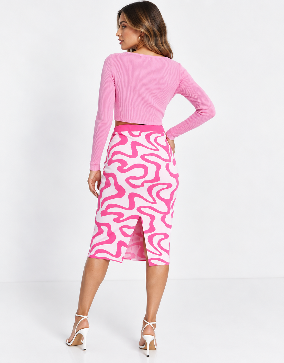 Urban Revivo Womens Knitted Midi Skirt In Pink