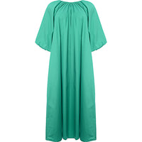 Edited Women's Green Cotton Balloon Sleeve Midi Dress