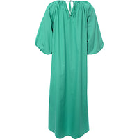 Edited Women's Green Cotton Balloon Sleeve Midi Dress