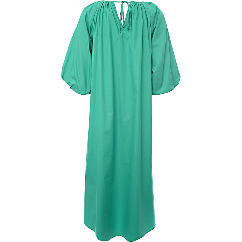 Edited Women's Green Cotton Balloon Sleeve Midi Dress