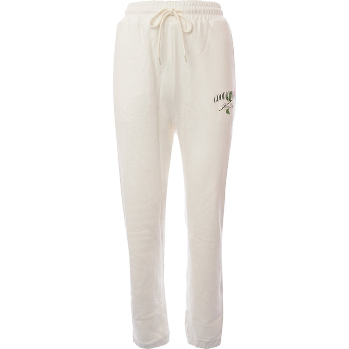 Good For Nothing Mens Co-Ord Relaxed Jersey Joggers in Off White with Rose Logo