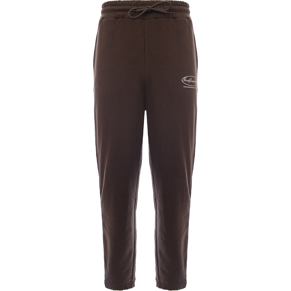 Good For Nothing Men's Brown Relaxed Jersey Joggers with Emblem Print