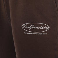 Good For Nothing Men's Brown Relaxed Jersey Joggers with Emblem Print