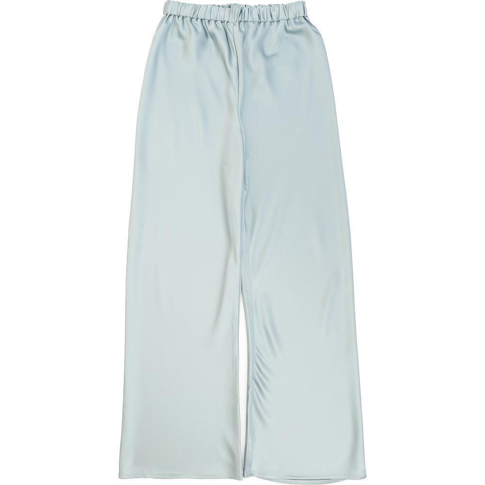 Urban Revivo Women&#39;s Light Blue Satin Wide Leg Trousers