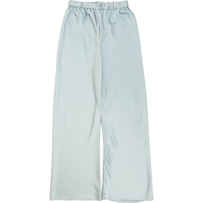 Urban Revivo Women's Light Blue Satin Wide Leg Trousers