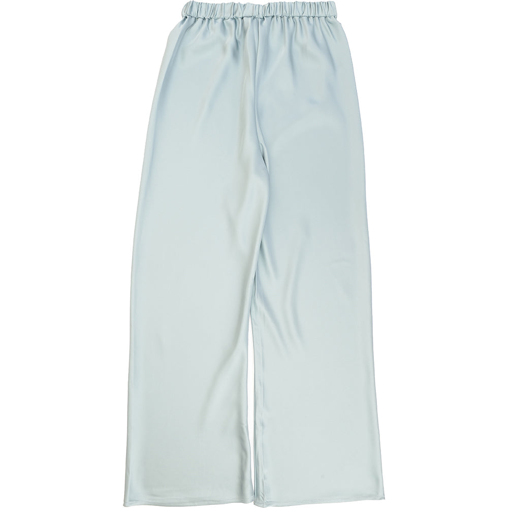 Urban Revivo Women&#39;s Light Blue Satin Wide Leg Trousers