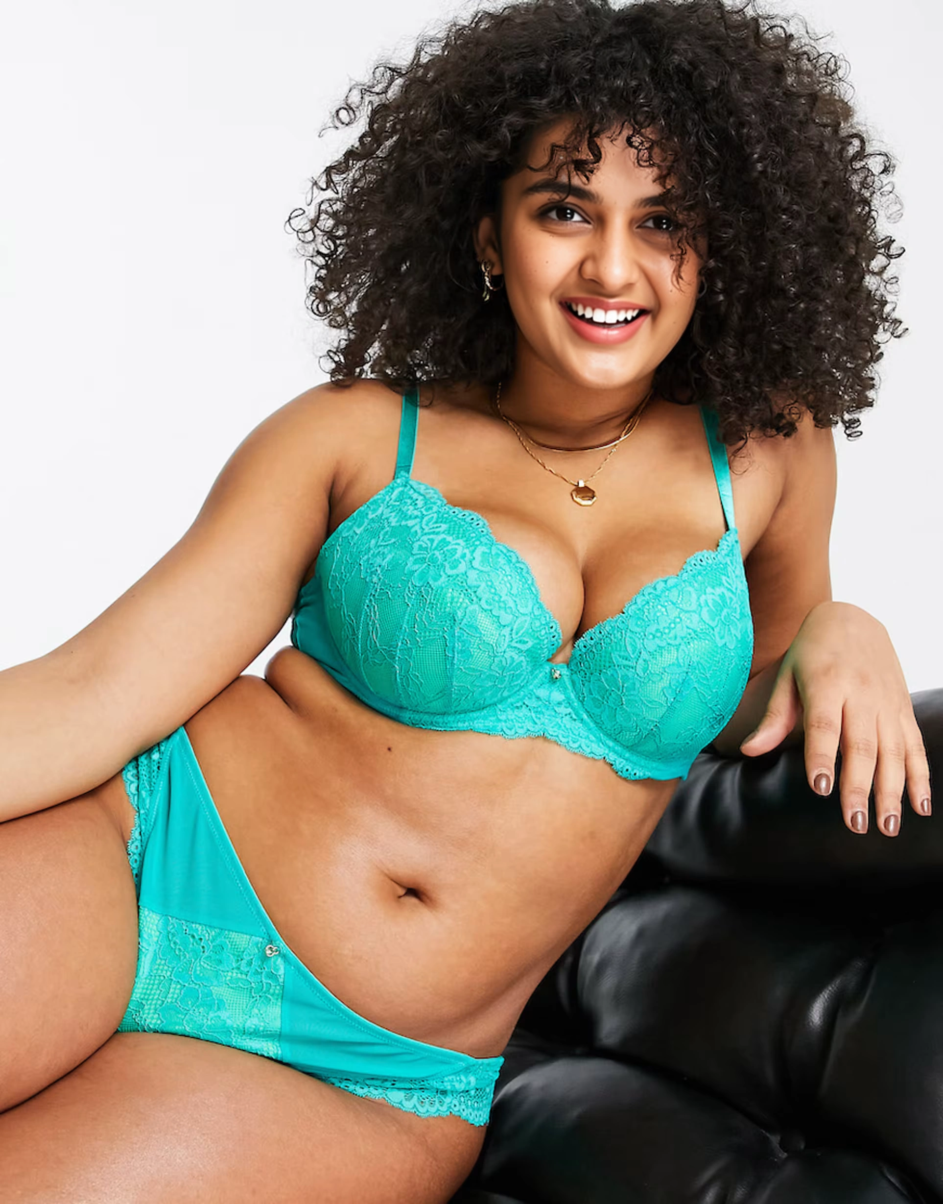 Ann Summers Womens Curve Sexy Nylon Blend Lace Brazilian Brief In Green