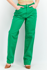 NA-KD Womens X Melissa Bentsen Baggy Jeans In Green