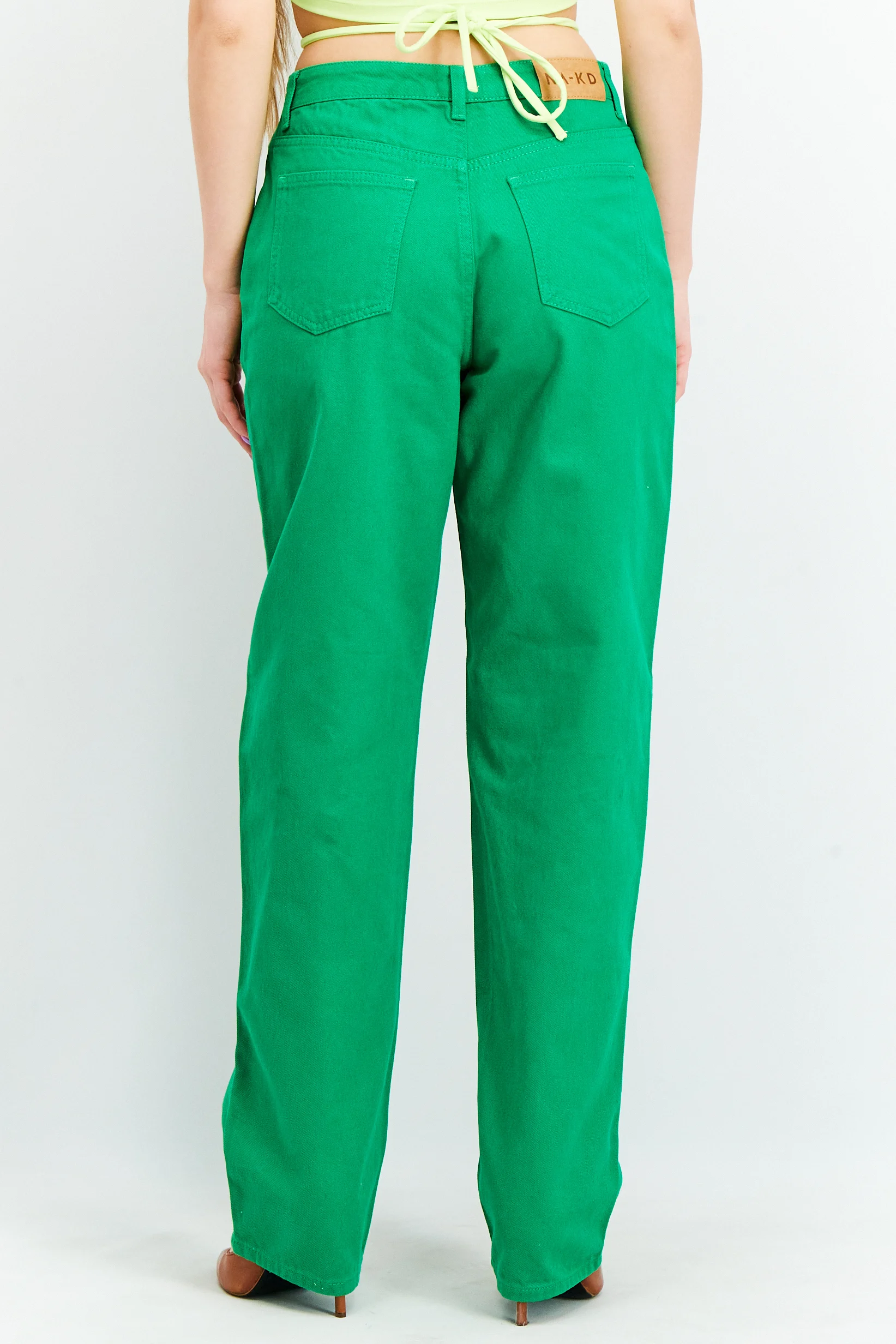 NA-KD Womens X Melissa Bentsen Baggy Jeans In Green