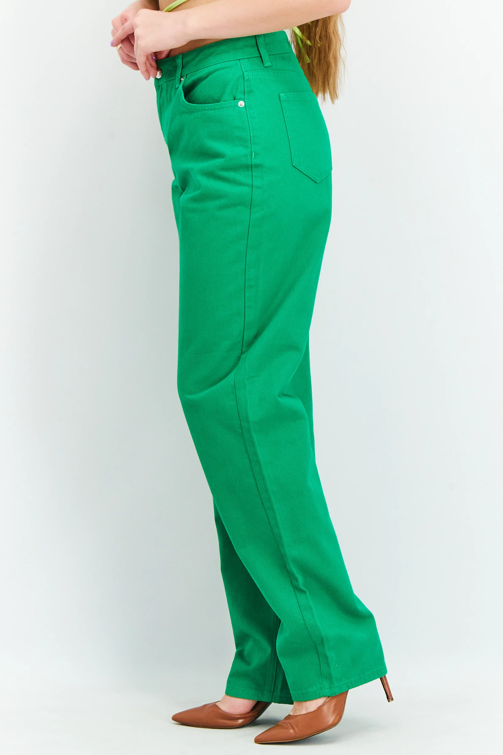 NA-KD Womens X Melissa Bentsen Baggy Jeans In Green
