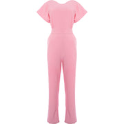 Closet London Womens Tie Back Cap Sleeve Jumpsuit in Blush