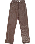 4th & Reckless Women's Leather Look Straight Leg Trousers