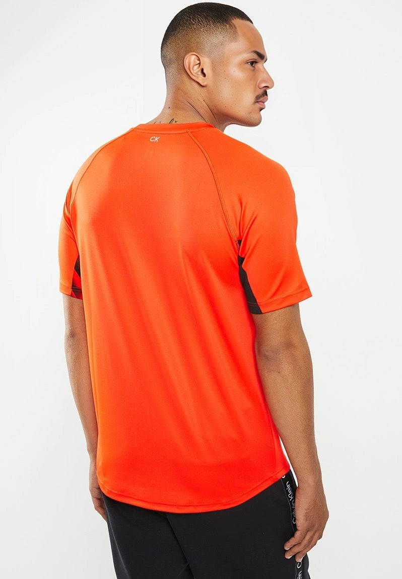 Calvin Klein Performance Chest Stripe T-Shirt in Orange