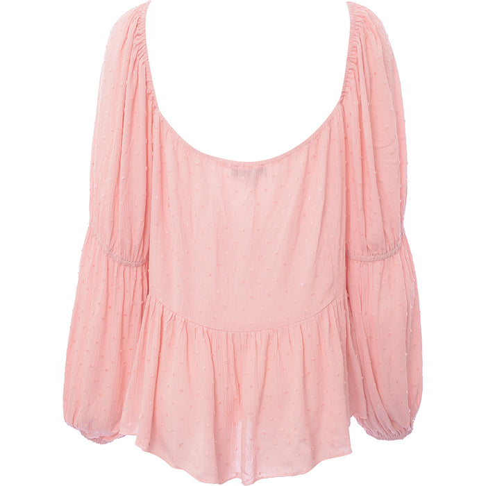 Missguided Plus Women's Light Pink Dobby Peplum Blouse